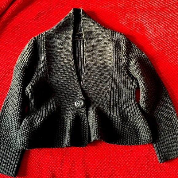 Sweater cardigan cropped- black - Picture 4 of 8